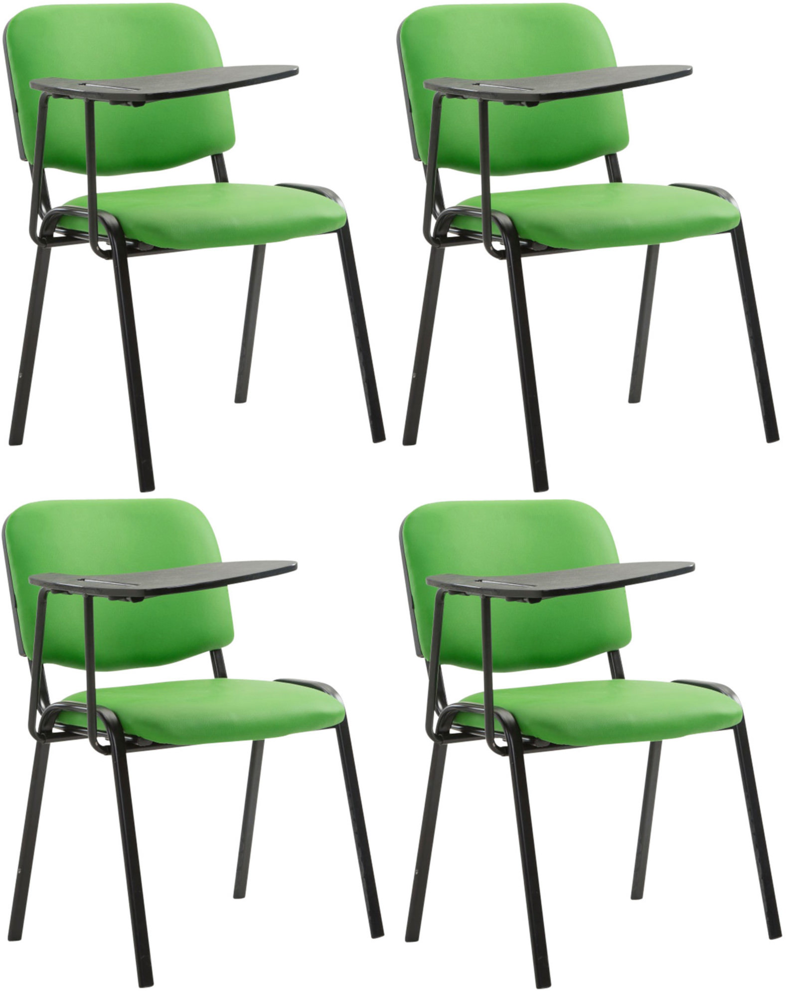 4er Set Stühle Ken mit Klapptisch Kunstleder, grün