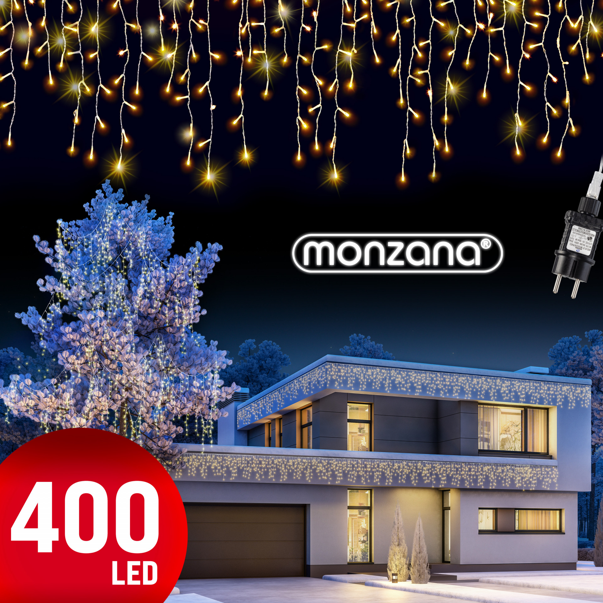 Regenlichterkette LED Warmweiß 15m