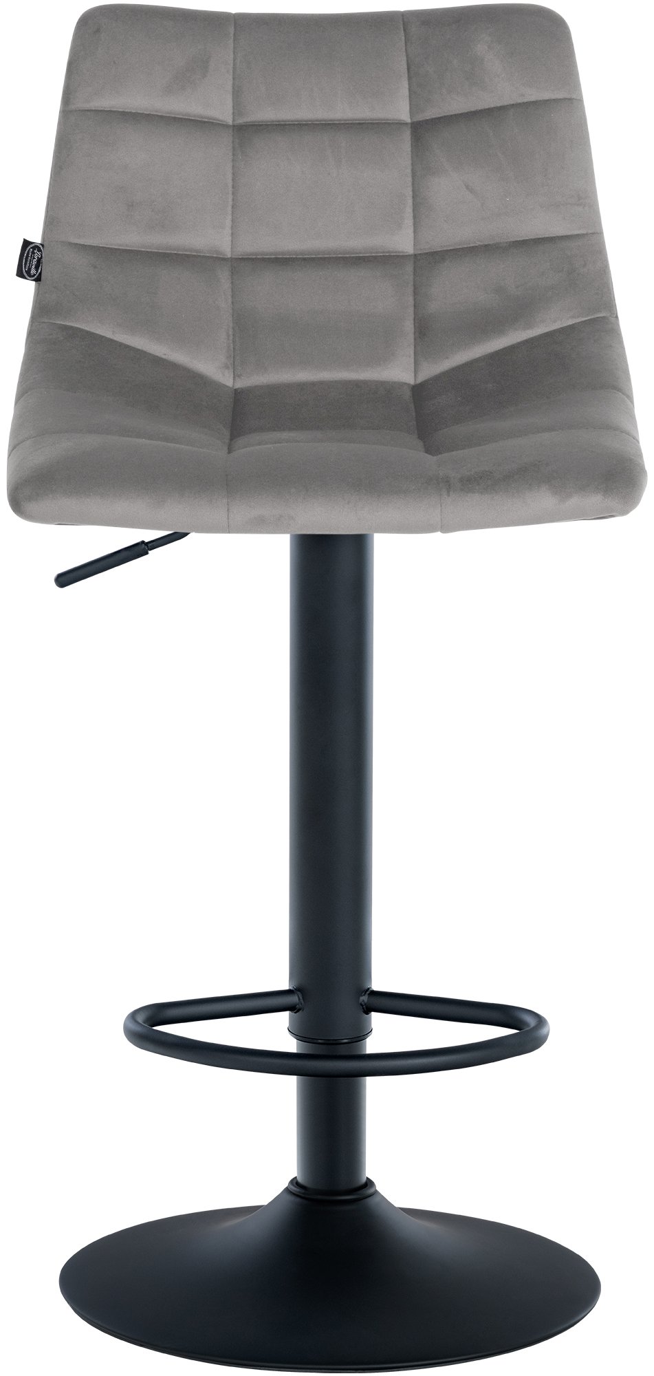 Barhocker Jerry Samt schwarz, grau