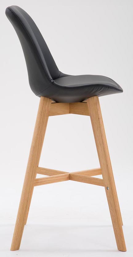 2er Set Barhocker Cannes Kunstleder Natura, schwarz