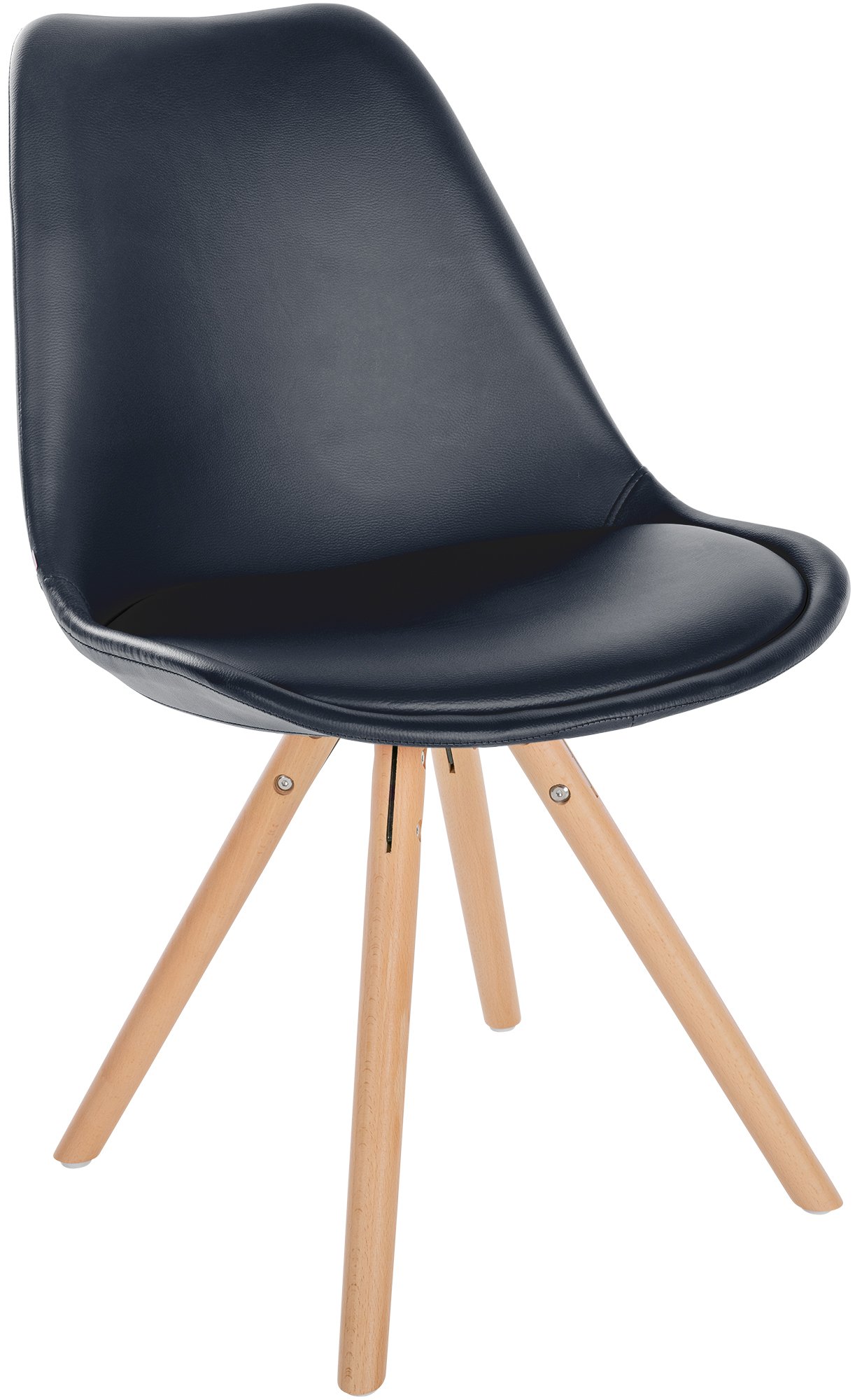 Stuhl Sofia Kunstleder Rund, schwarz