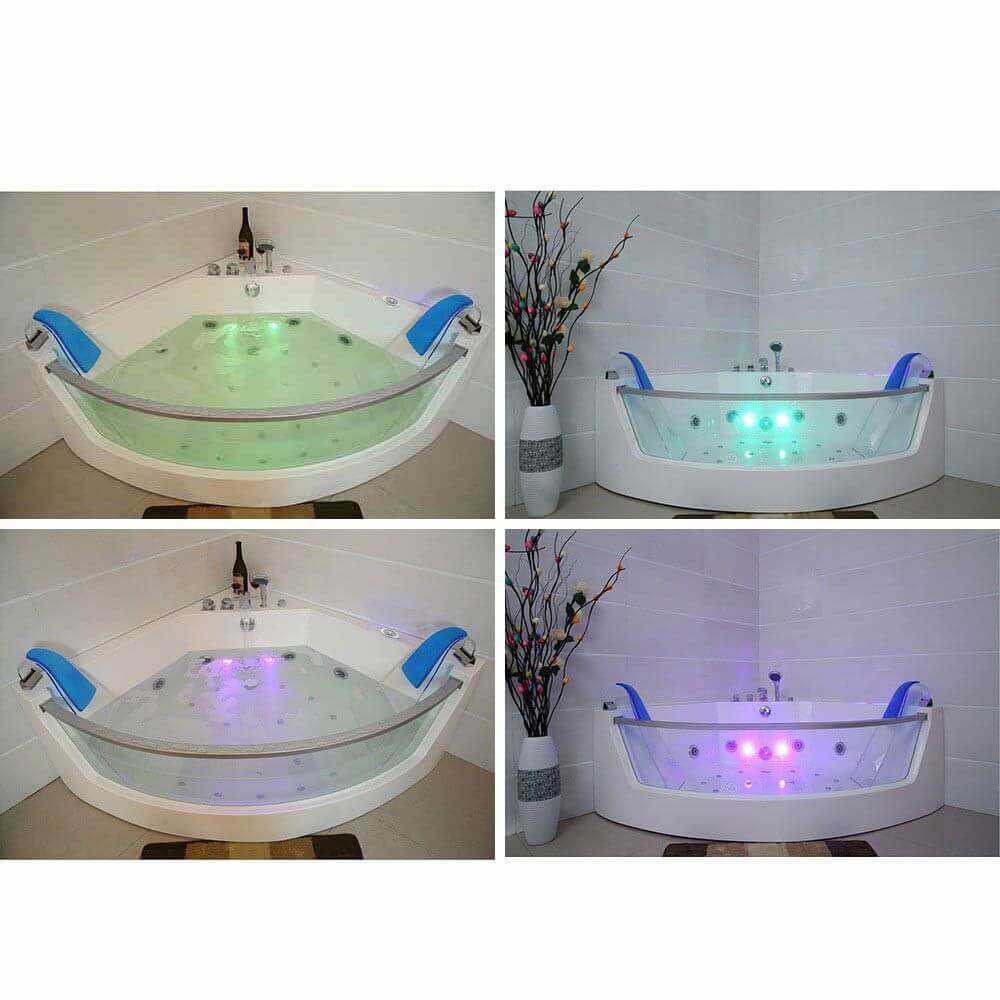 Whirlpool Badewanne mit Lichttherapie ATLANTIC L 140 x 140 cm