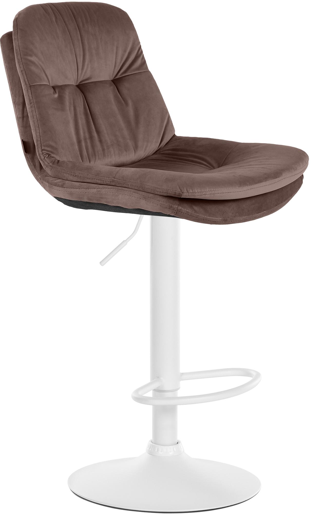 Barhocker Laurel Samt weiß, braun