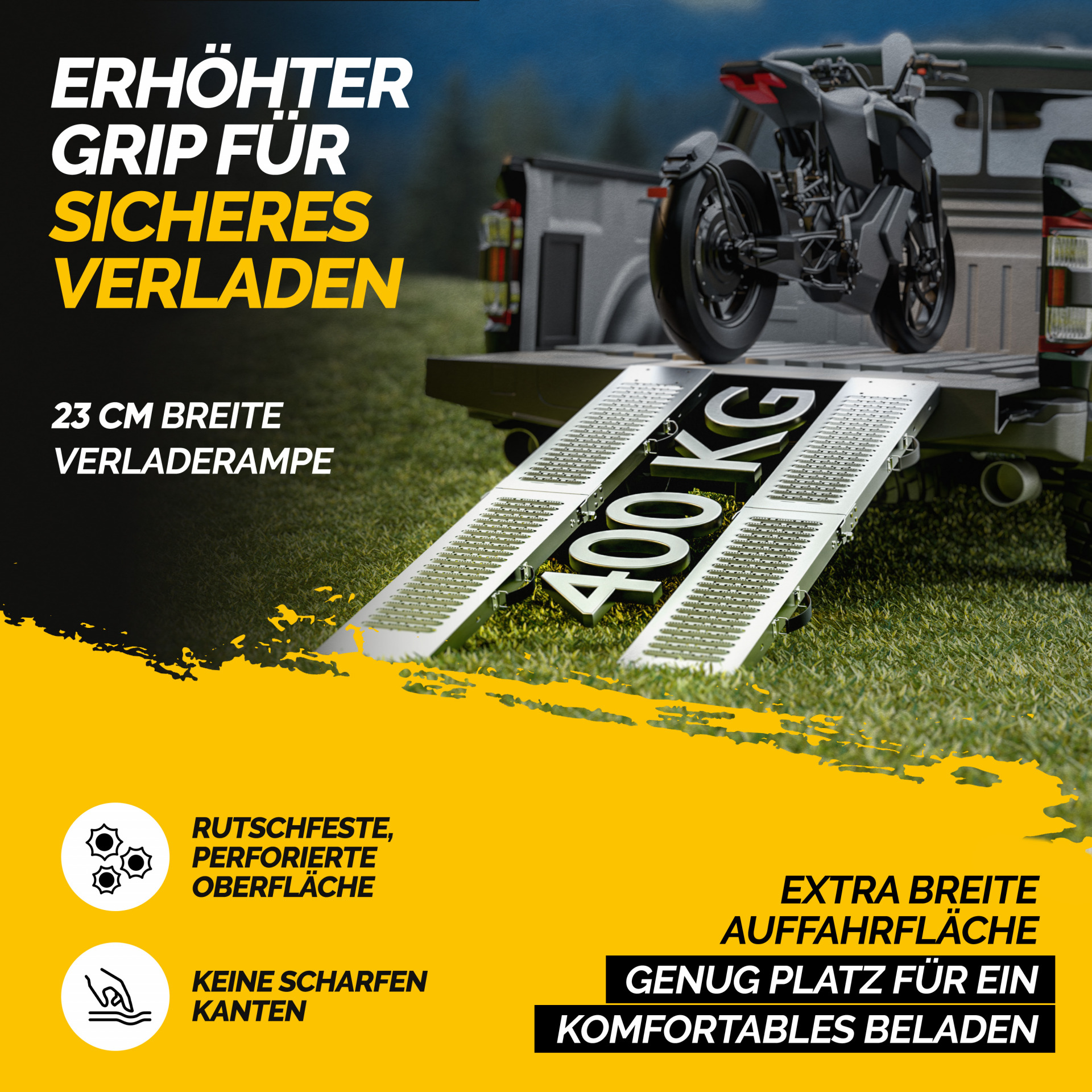 Auffahrrampe 2er-Set 400kg klappbar