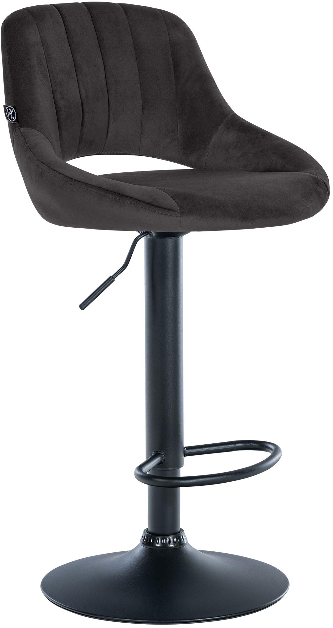 Barhocker Milet Samt schwarz, schwarz