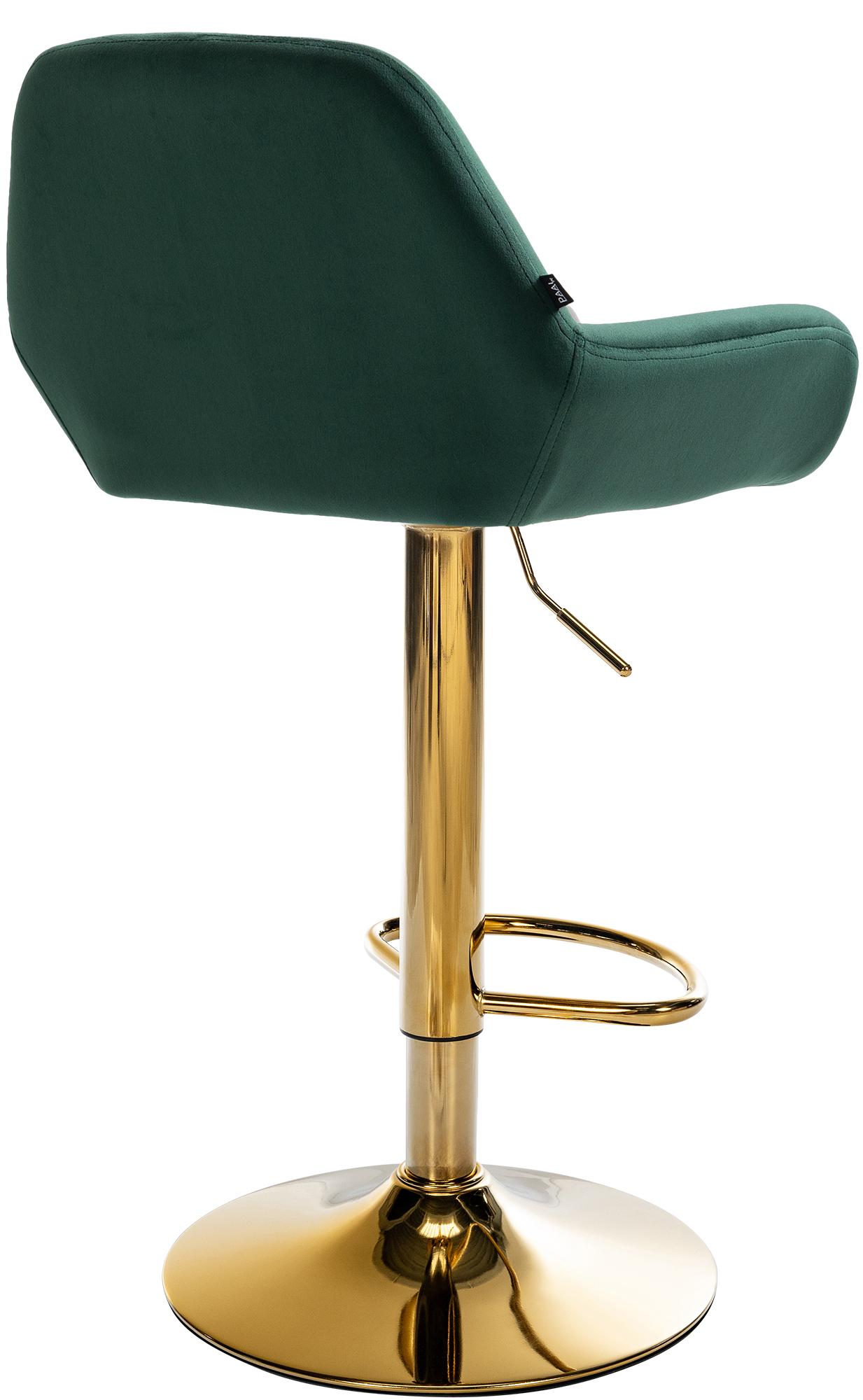 2er Set Barhocker Braga Gold Samt, dunkelgrün