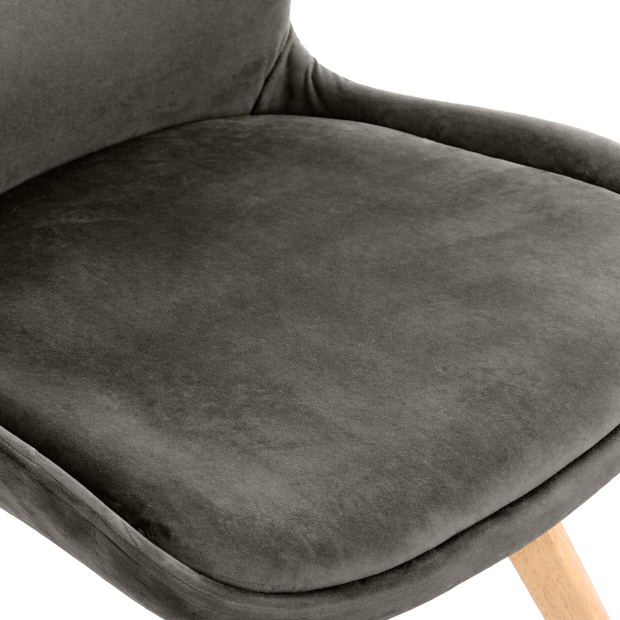 4er Set Stuhl Luna Samt, grau