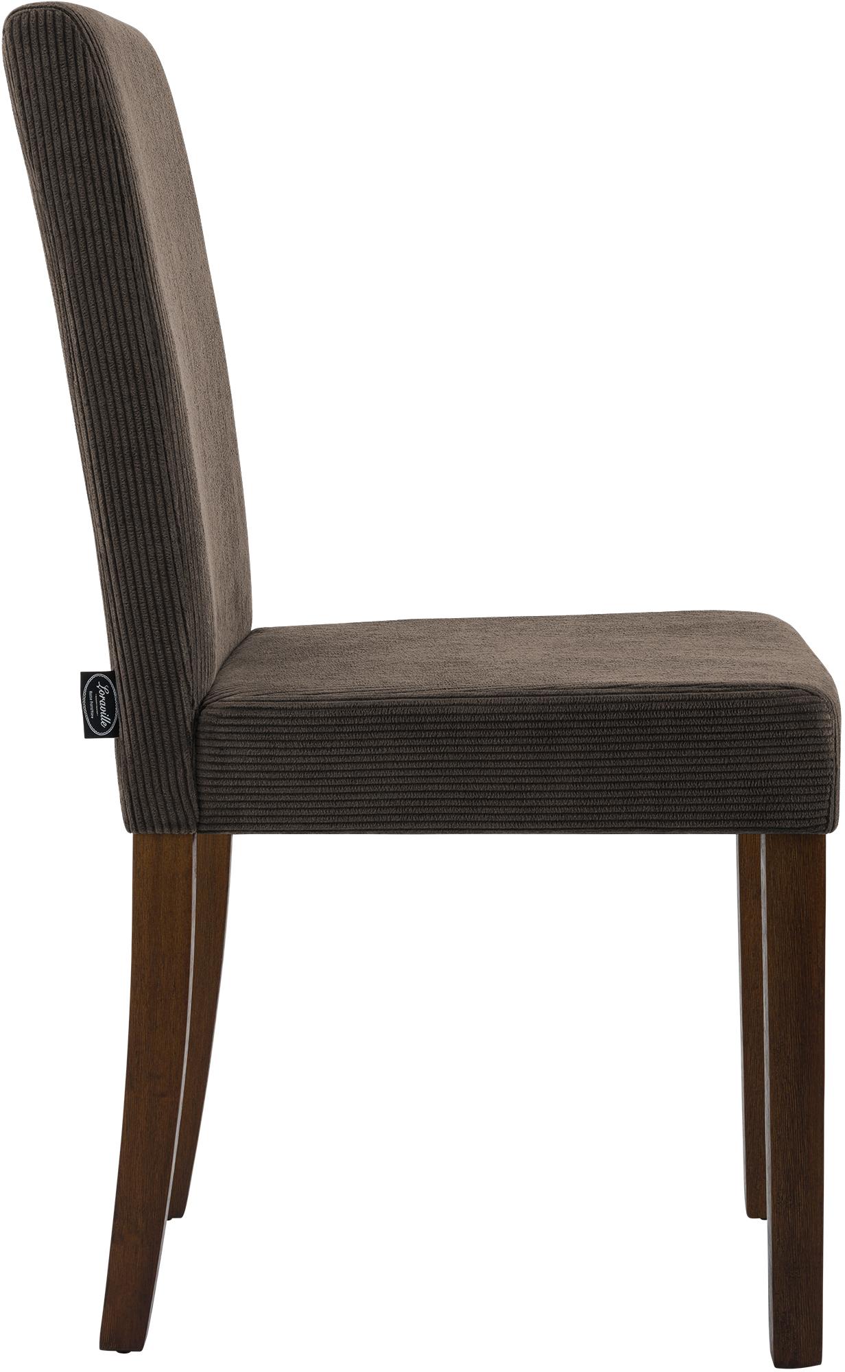 2er Set Esszimmerstuhl Ina Cord antik dunkel, braun