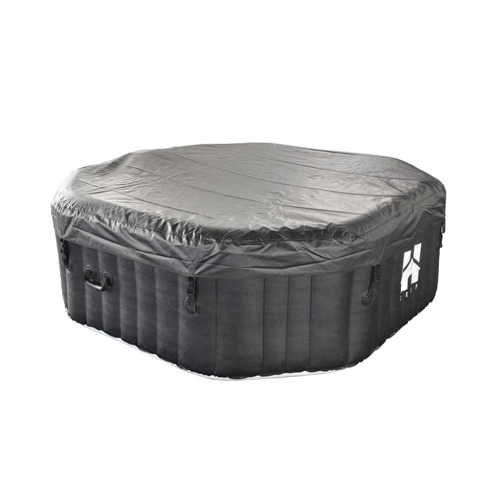 Outdoor Whirlpool DROP inkl. Kissen, Getränkehalter und Sonnendach - ⌀185 cm Schwarz