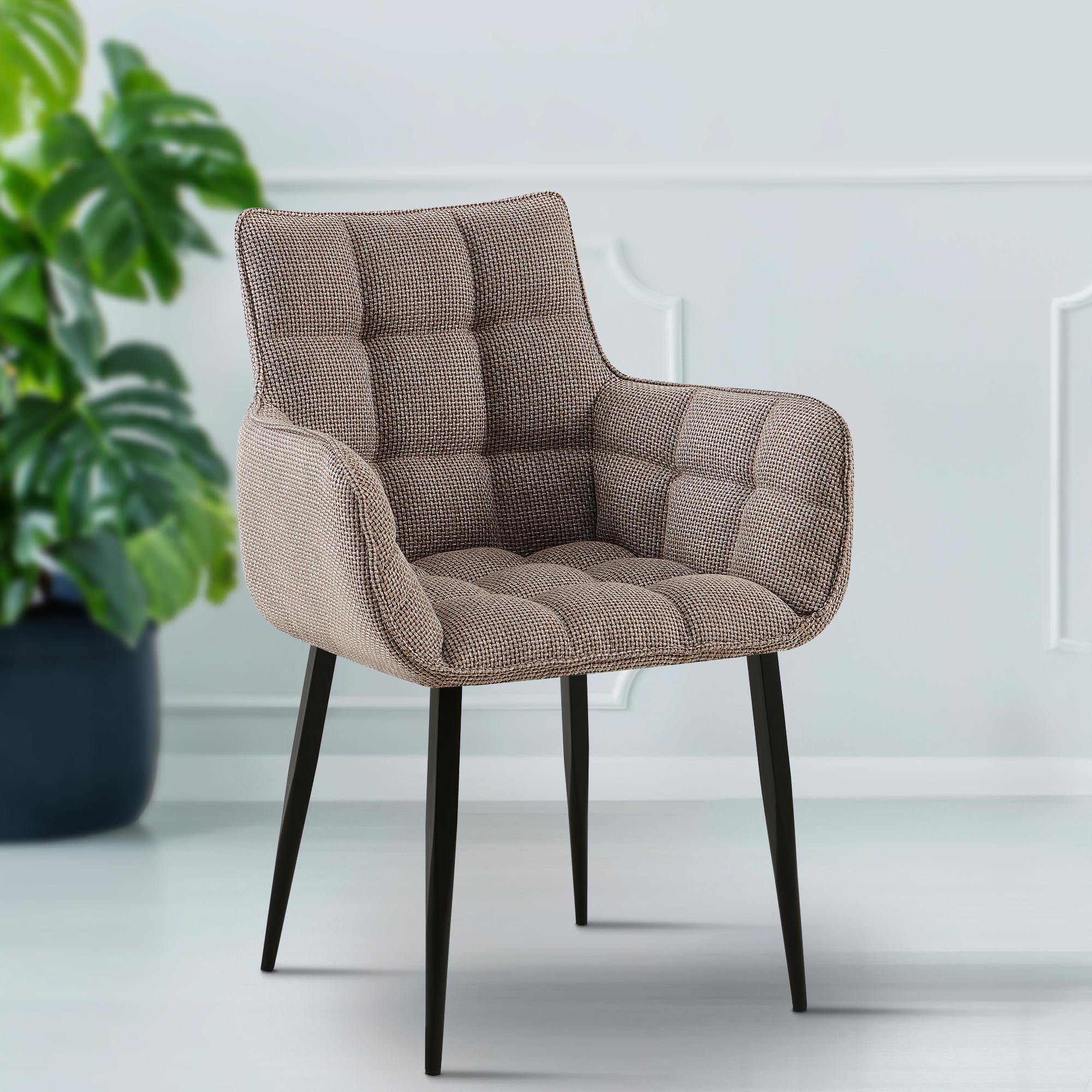 Stuhl Tirana Stoff schwarz, terrabraun
