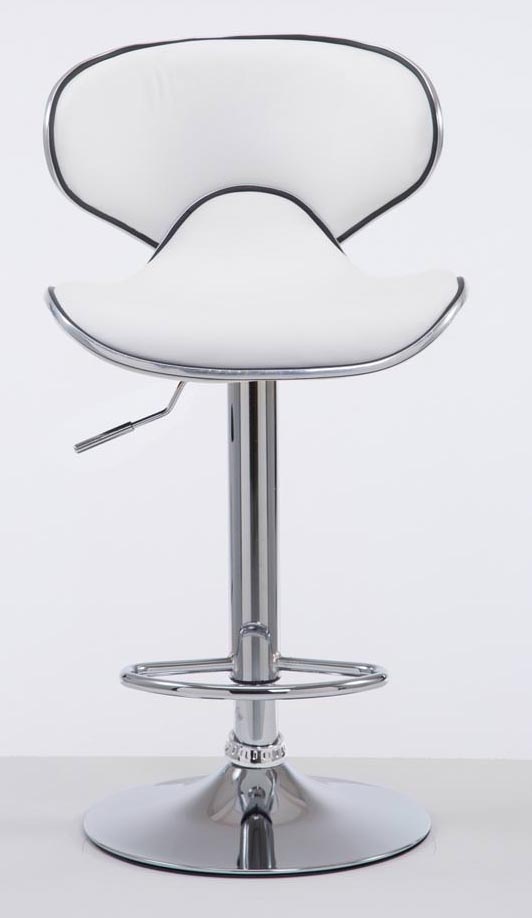 2er Set Barhocker Las Vegas V2 Kunstleder chrom, weiß