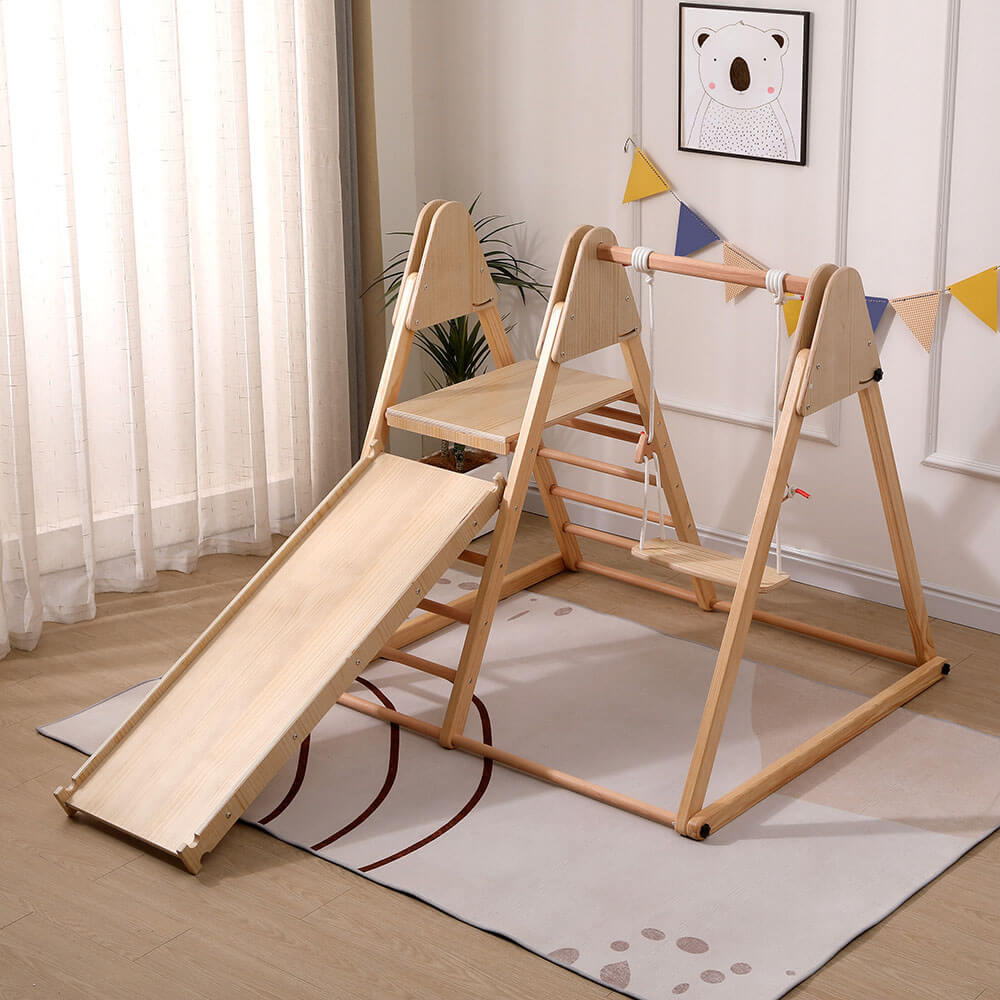 Klettergerüst Indoor inkl. Rutsche und Schaukel IDA