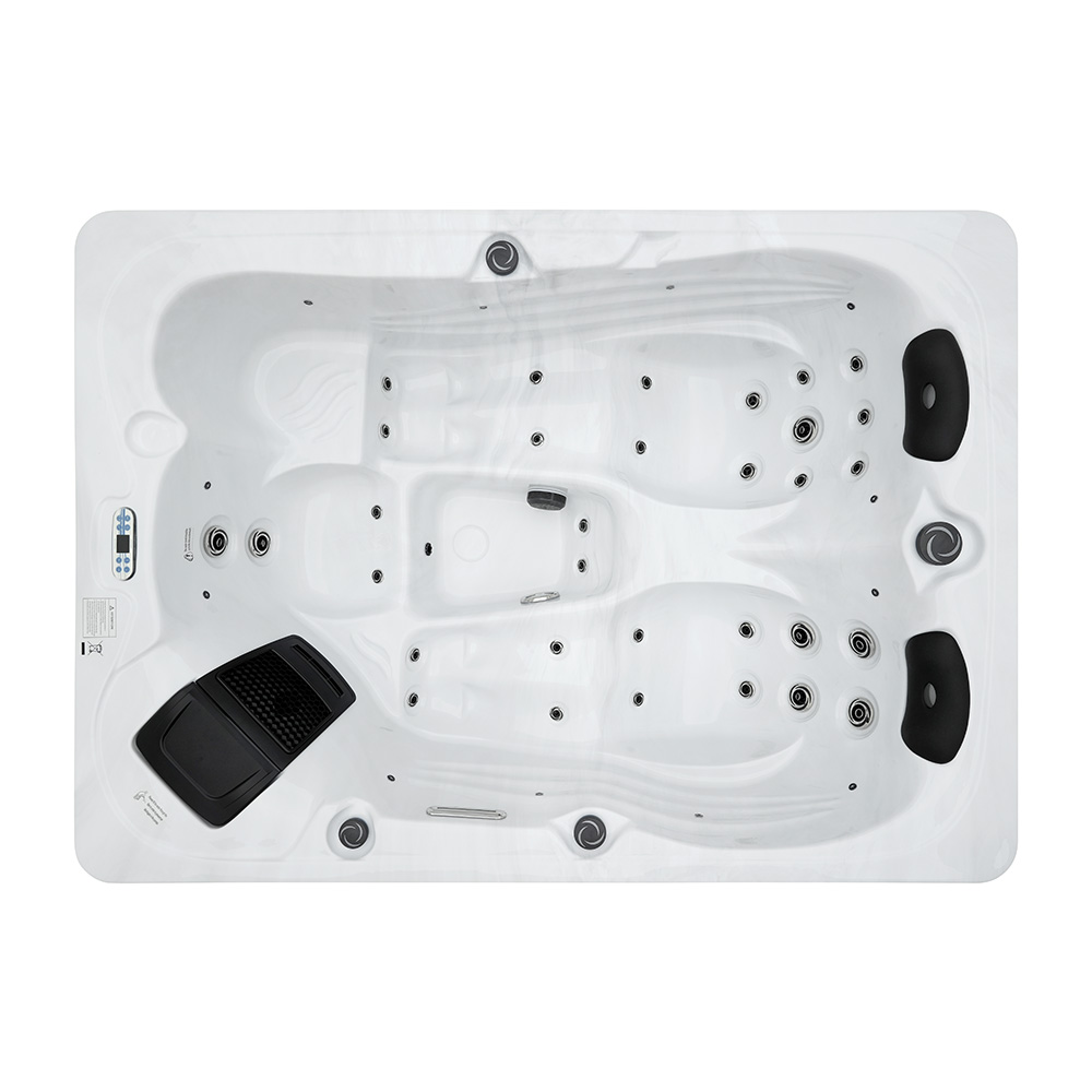 Outdoor Whirlpool mit Treppe und Thermoabdeckung SUNSET - 220 x 156 cm für 3 Personen