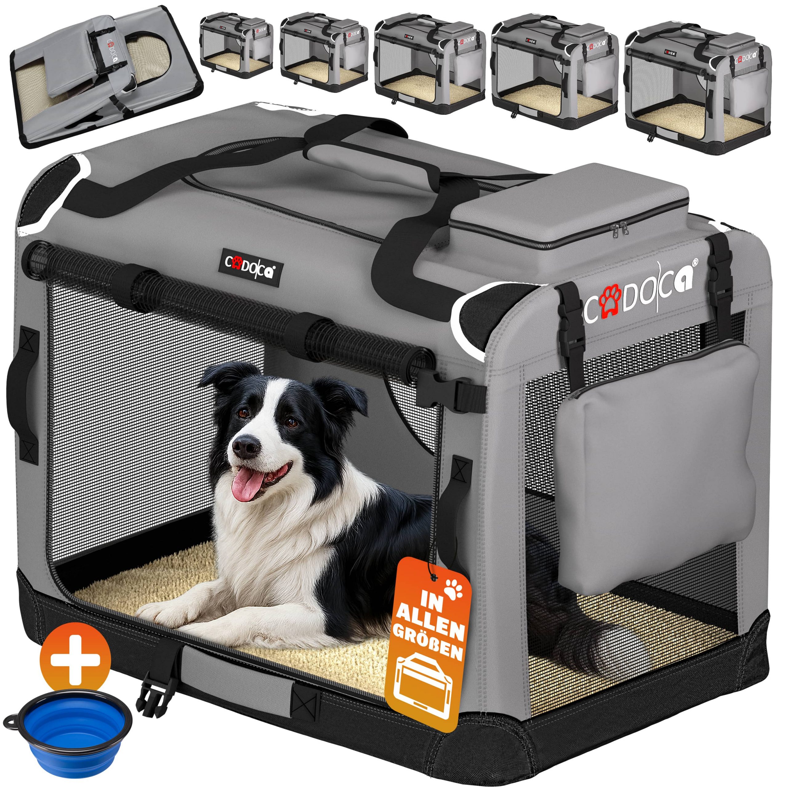 Hundebox faltbar XL 82x58x58cm Grau
