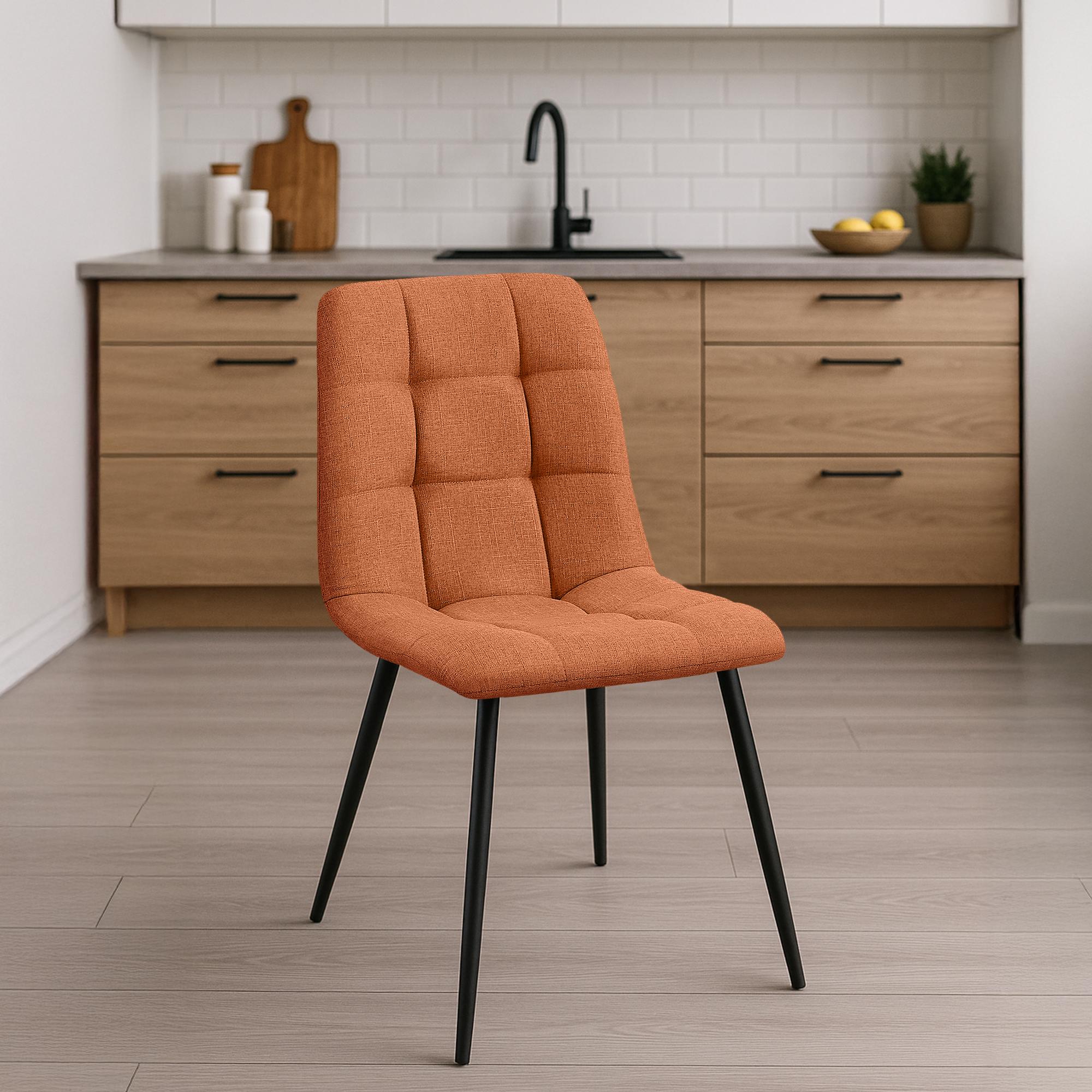 2er Set Esszimmerstuhl Tilde Stoff, orange