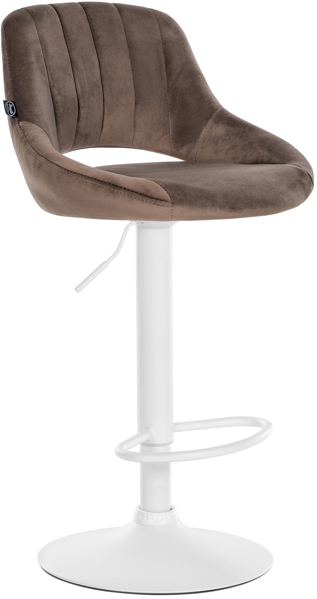 Barhocker Milet Samt weiß, braun
