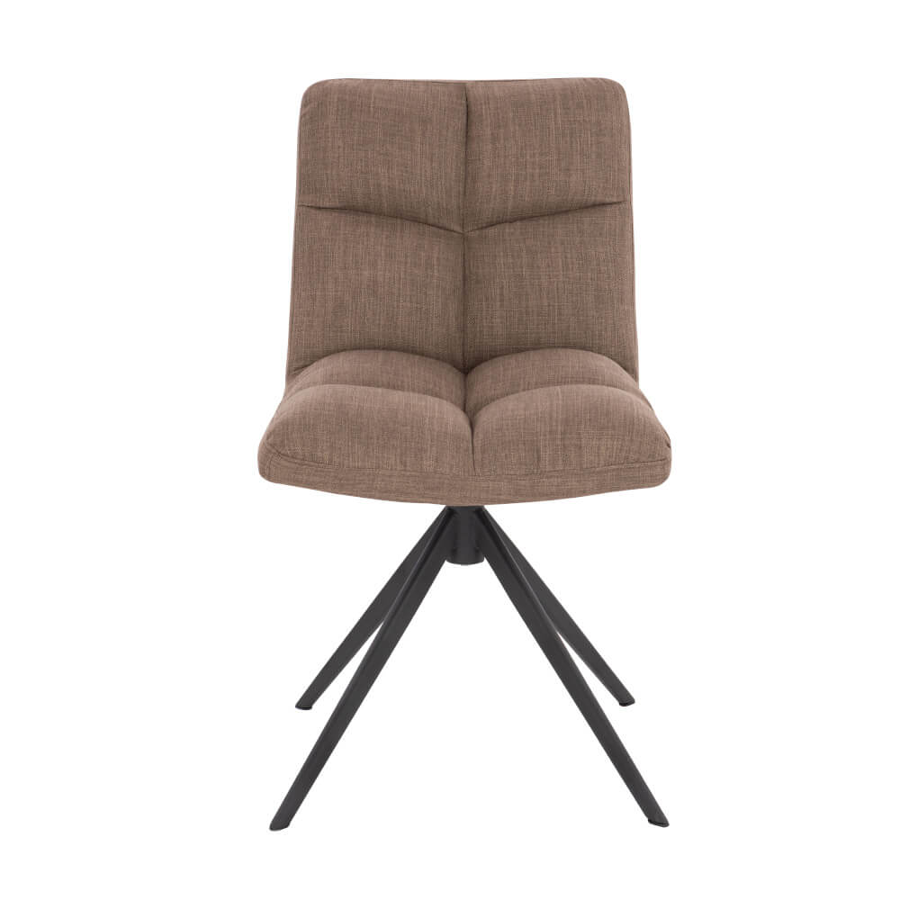 Esszimmerstuhl drehbar Webstoff NODA – 2er Set Grau / Braun