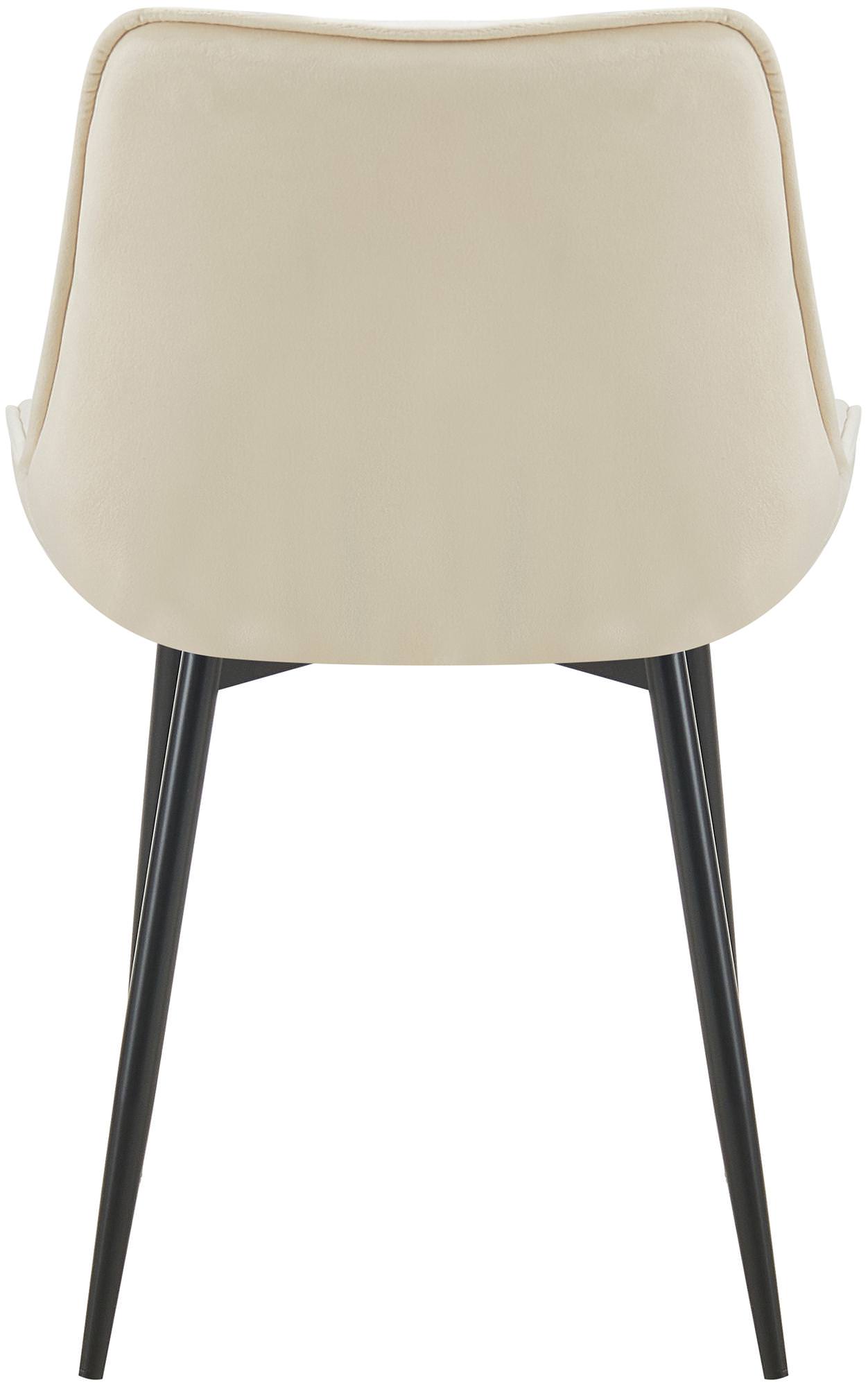 2er Set Esszimmerstuhl Wallace Samt, creme