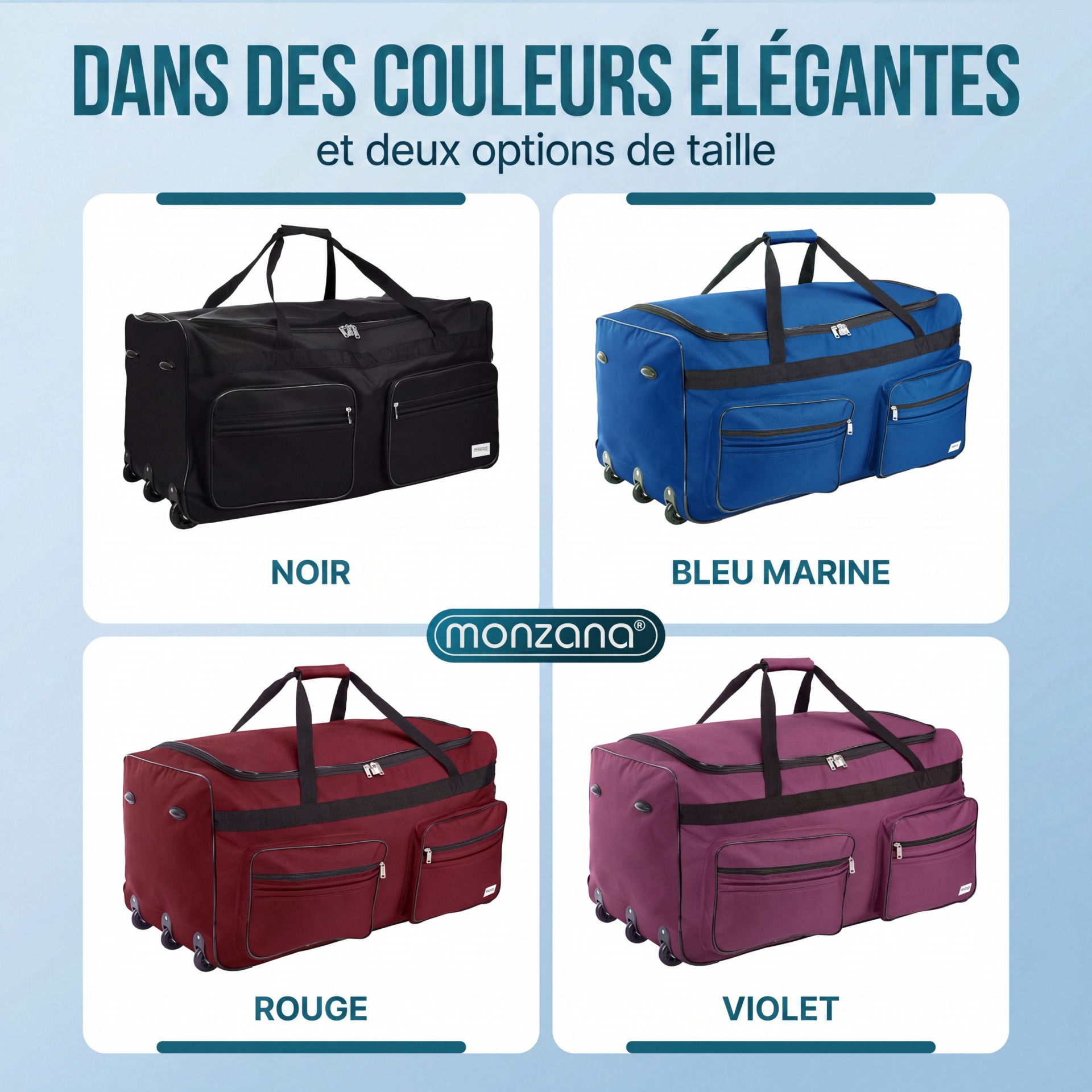 XXL Reisetasche mit Trolleyfunktion 160L rot