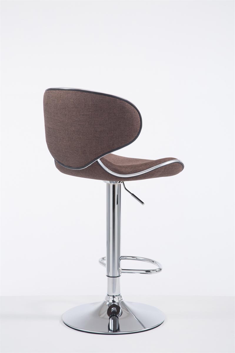 Barhocker Las Vegas V2 Stoff chrom, braun