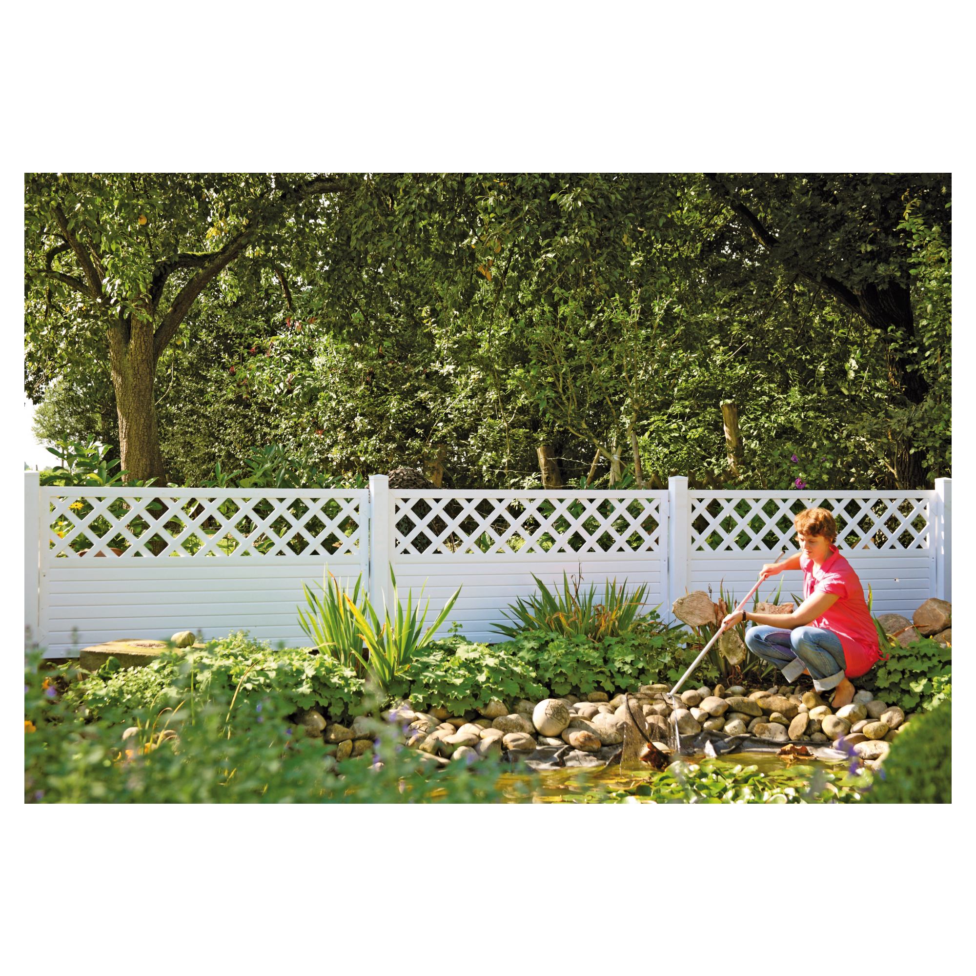 LIGHTLINE KS-Zaun Ranki, 180 x 90 cm, Füllung weiß / Rahmen weiß