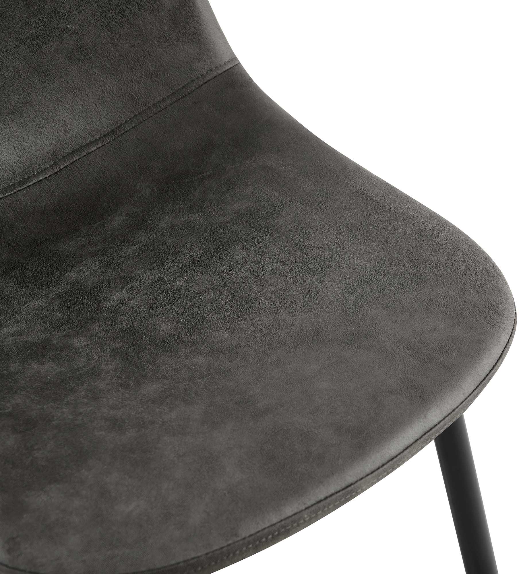 4er Set Esszimmerstühle Napier Kunstleder, schwarz