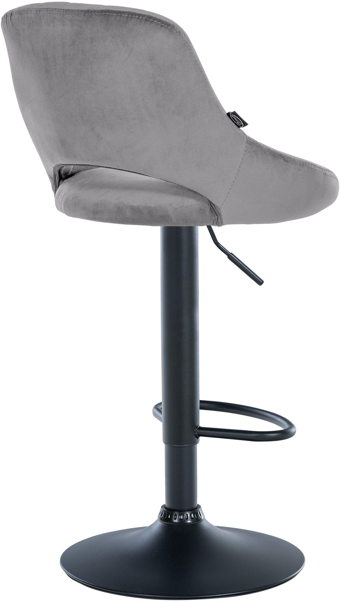Barhocker Milet Samt schwarz, dunkelgrau
