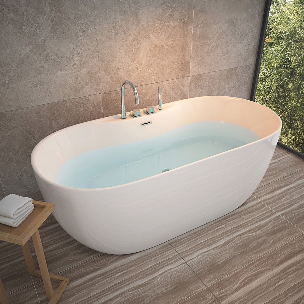 Badewanne mit Armatur LENI - 170 x 80 cm