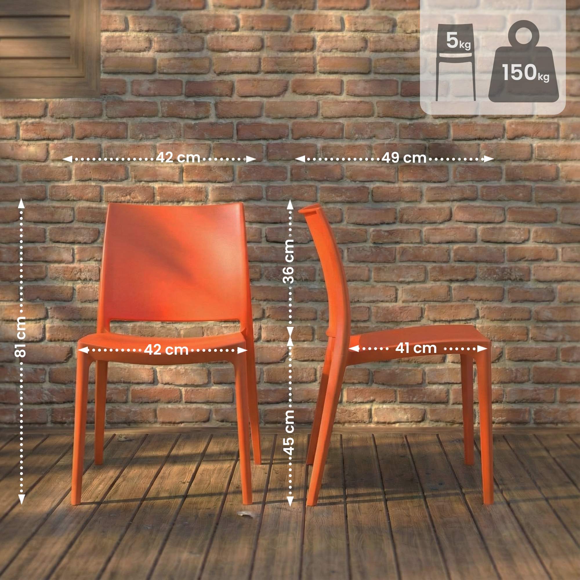 Stuhl Meton, orange