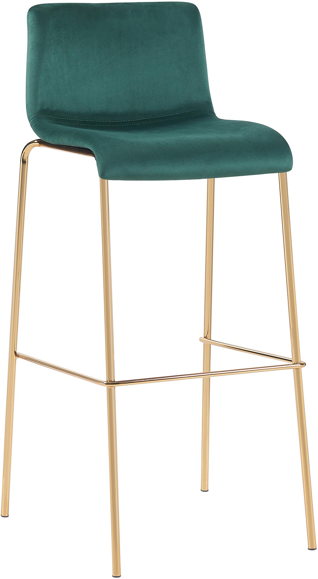 Barhocker Hoover Samt 4-Fuß Gold, grün