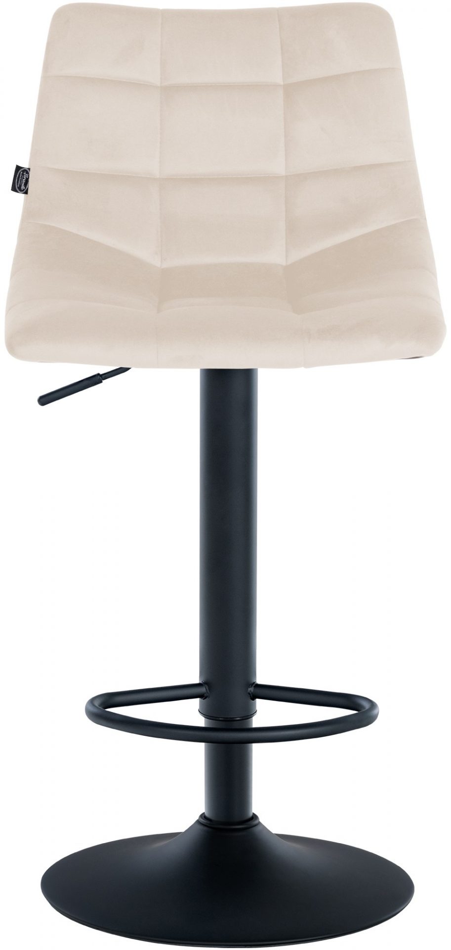 2er Set Barhocker Jerry Samt schwarz, creme