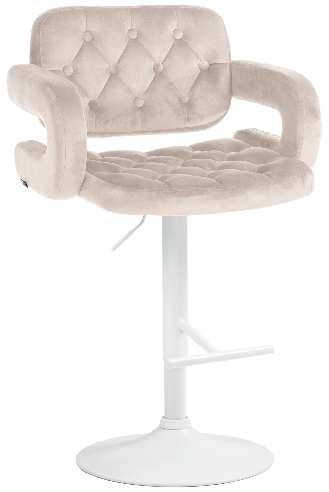 Barhocker Dublin Samt weiß, creme