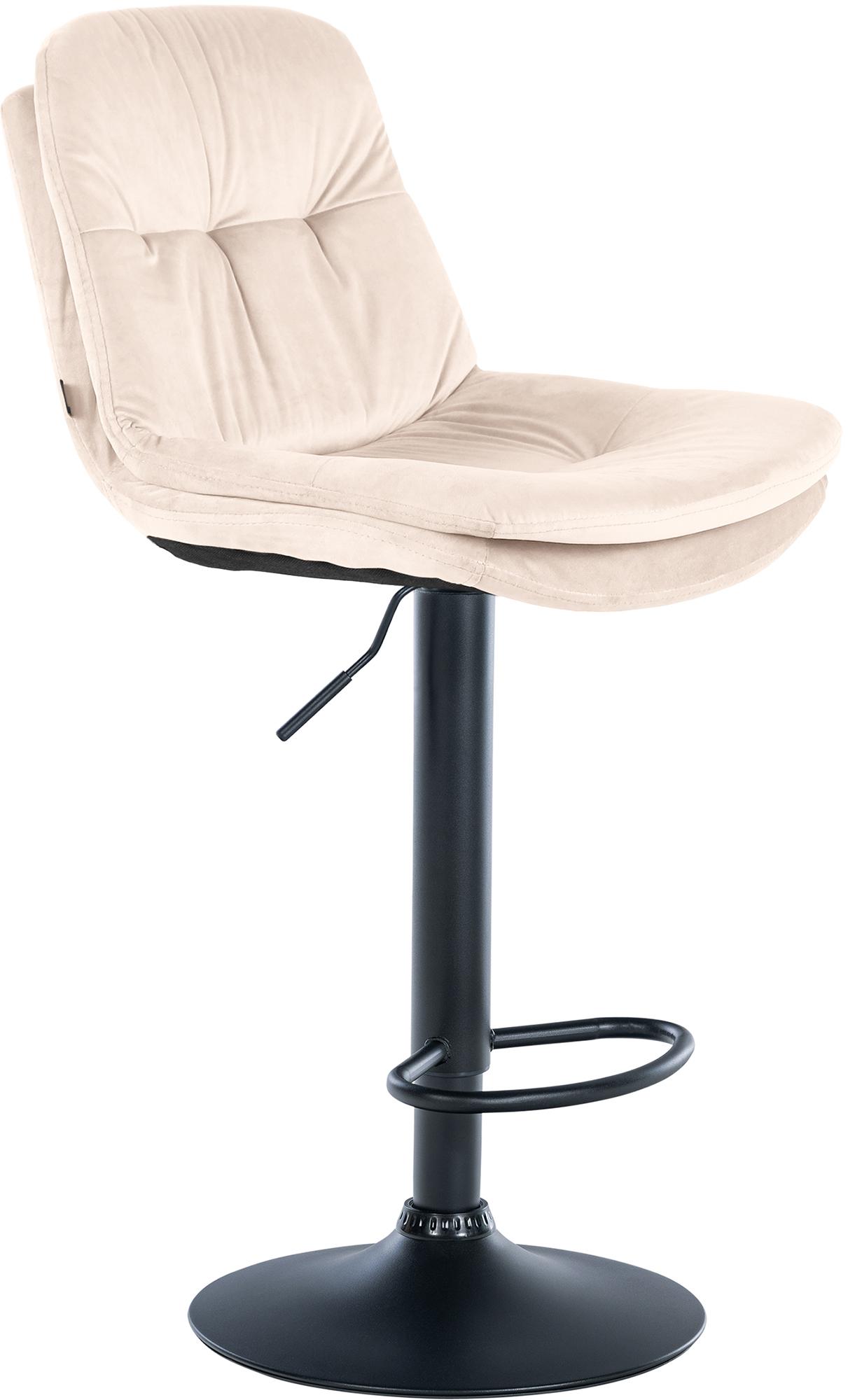 Barhocker Laurel Samt schwarz, creme