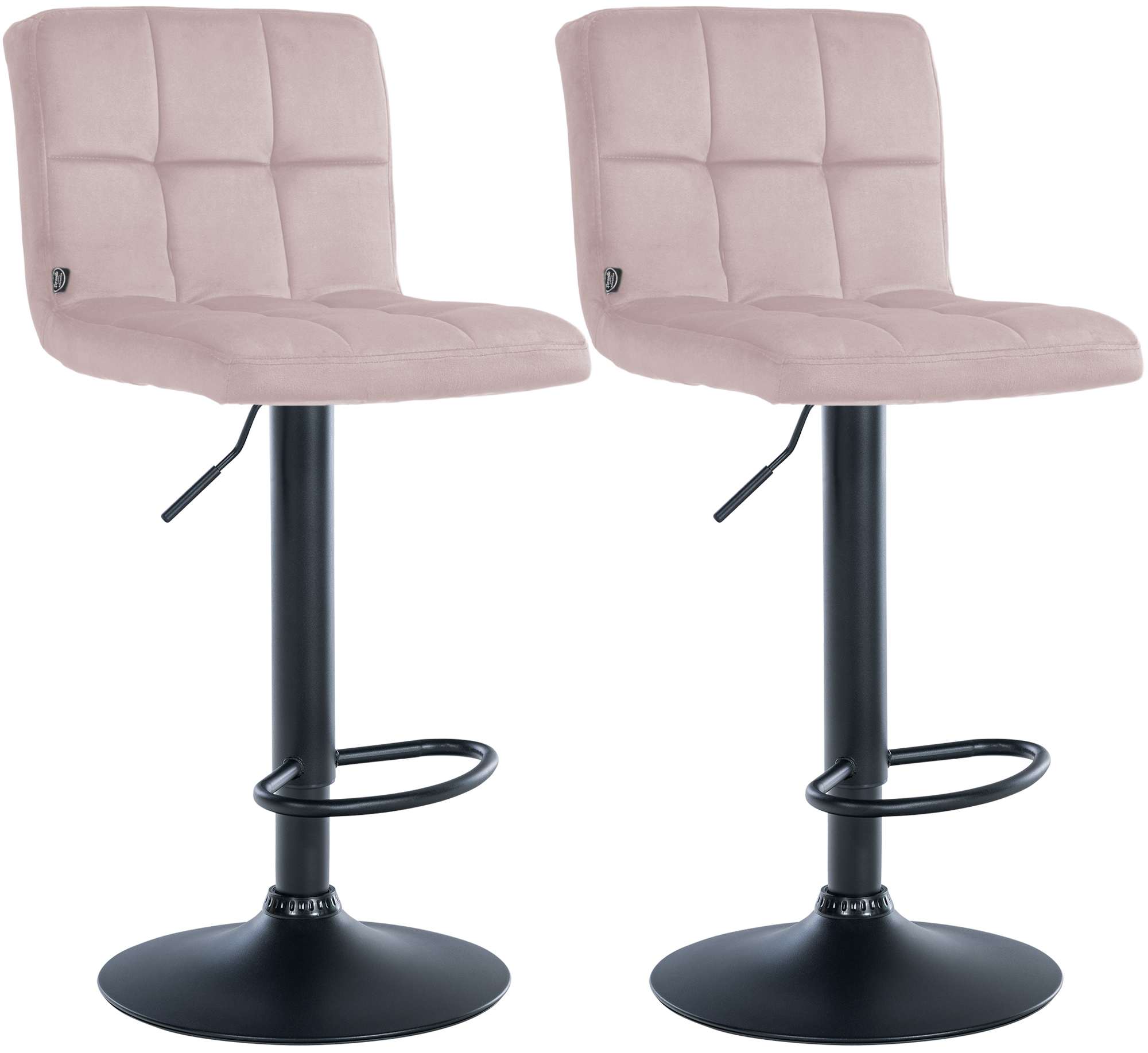 2er Set Barhocker Peru Samt schwarz, rosa