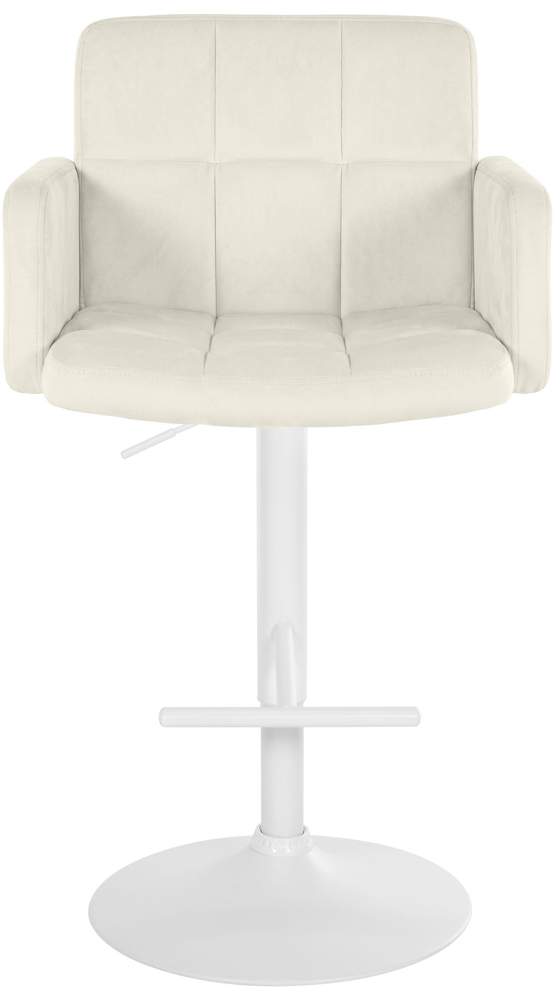 2er Set Barhocker Los Angeles Samt weiß, creme