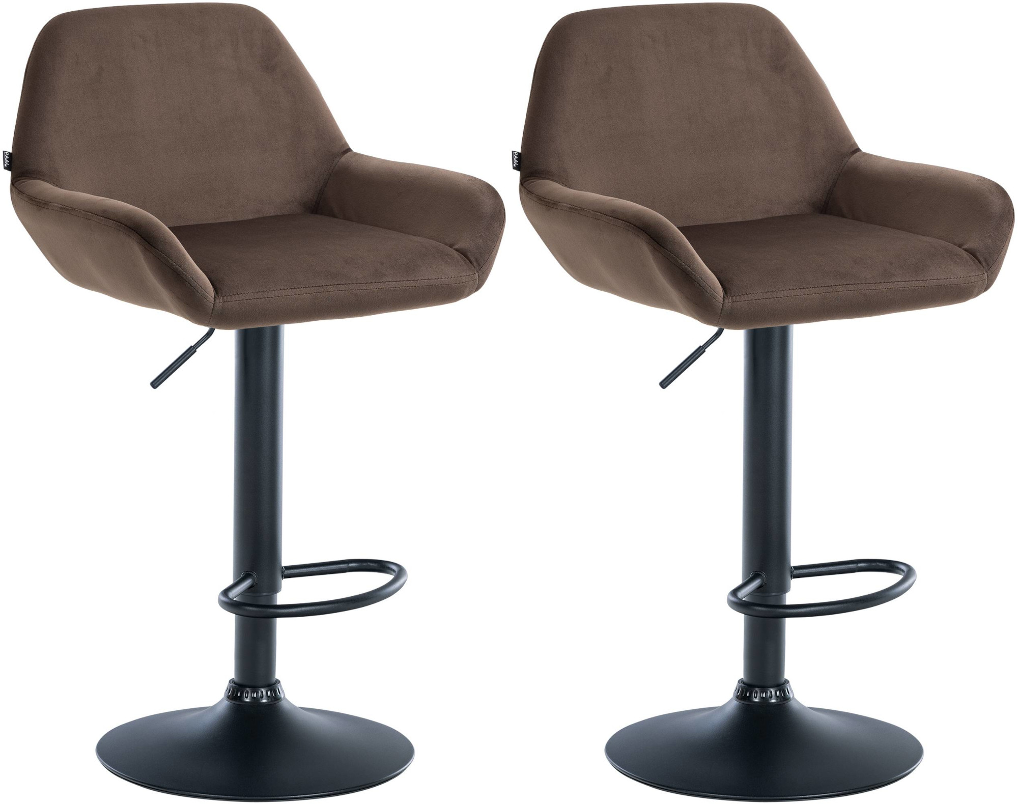 2er Set Barhocker Braga Samt schwarz, braun