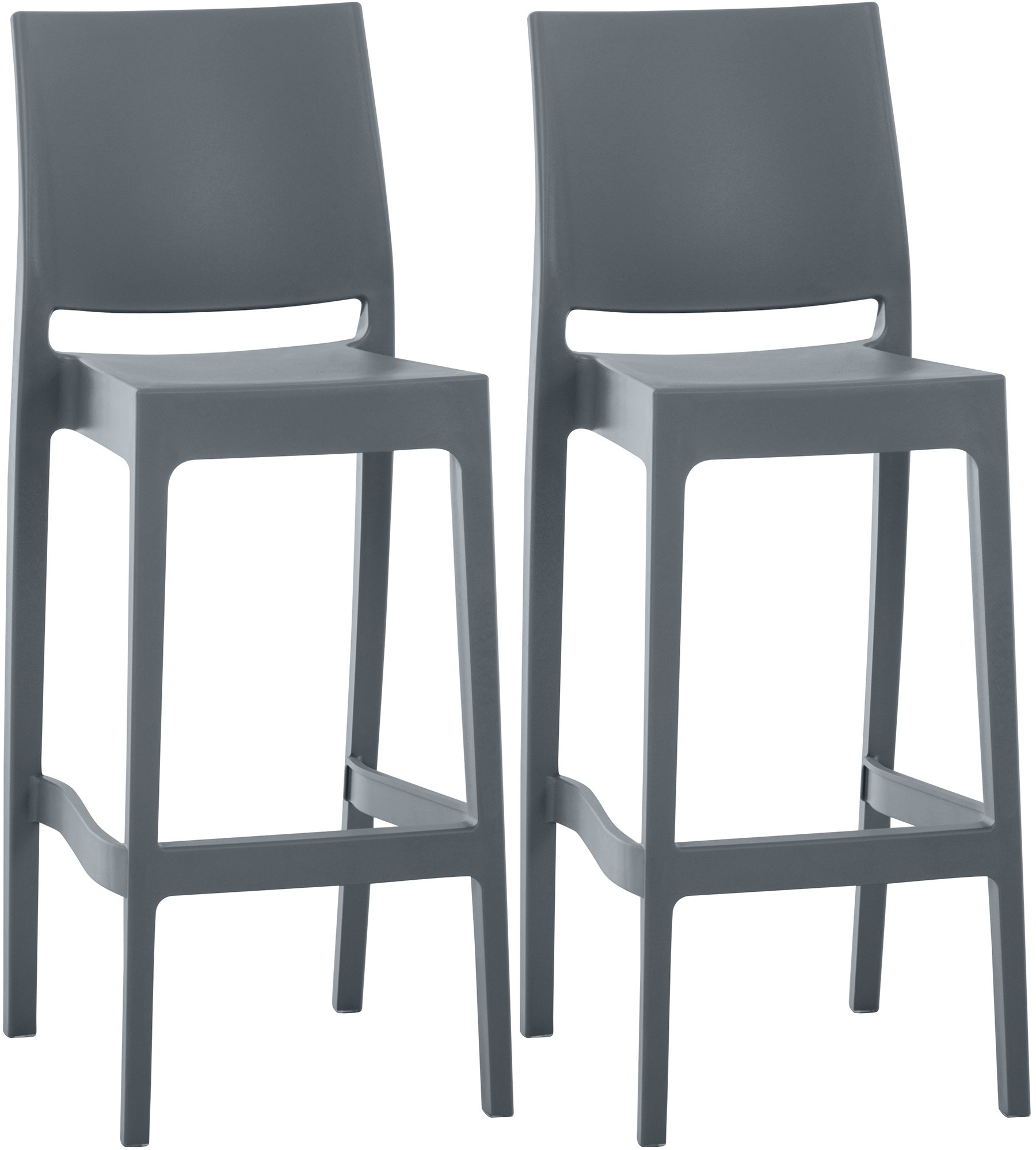 2er Set Barhocker Maya, dunkelgrau