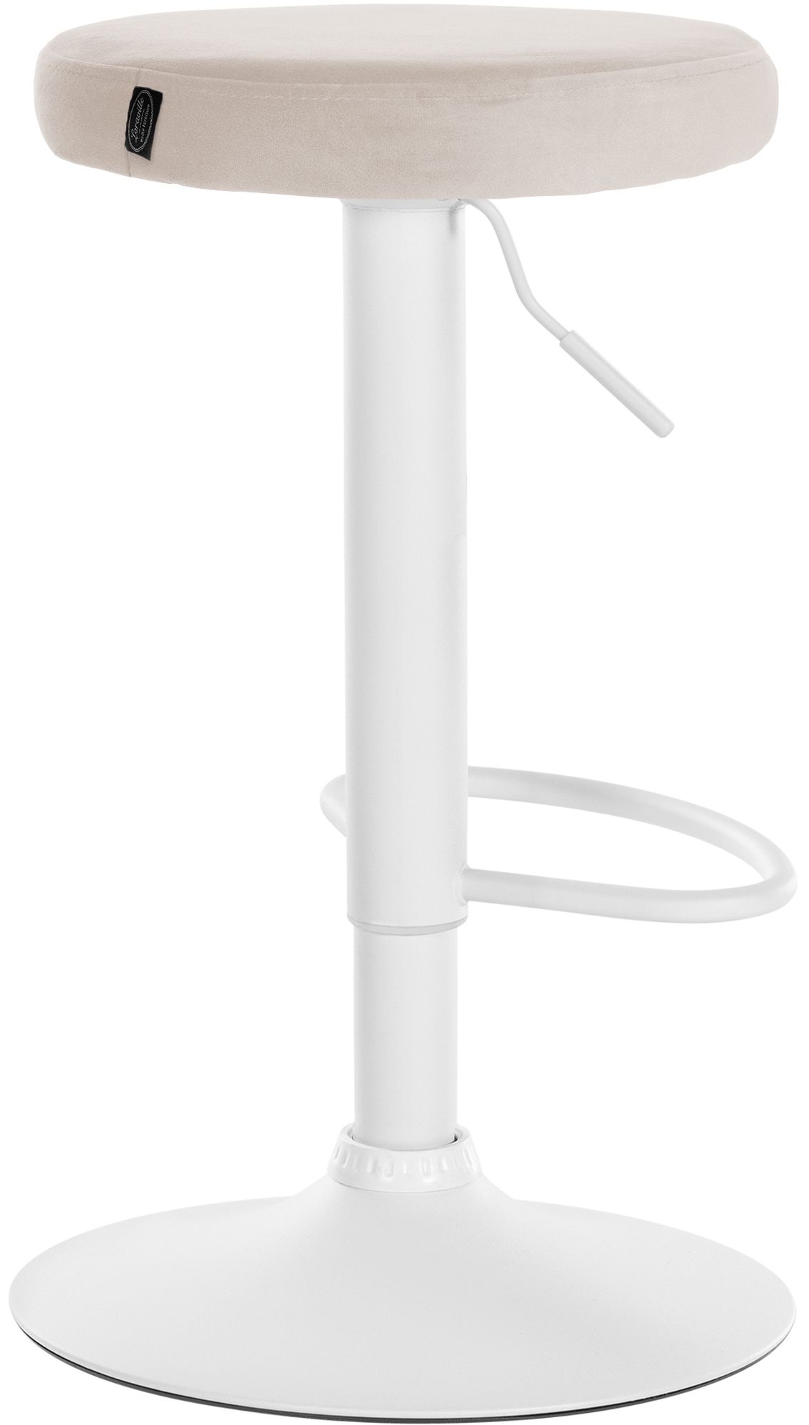 Barhocker Ponte Samt weiß, creme