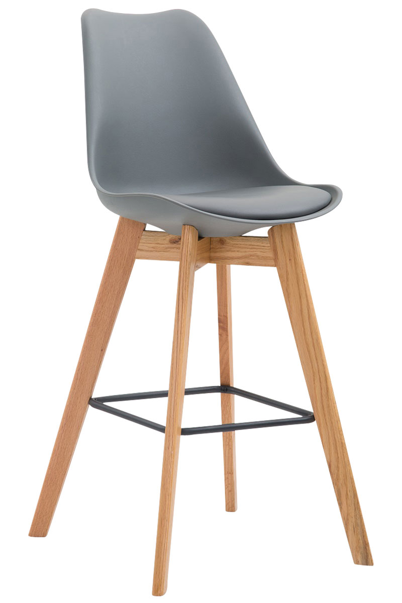 2er Set Barhocker Metz Kunststoff natura, grau