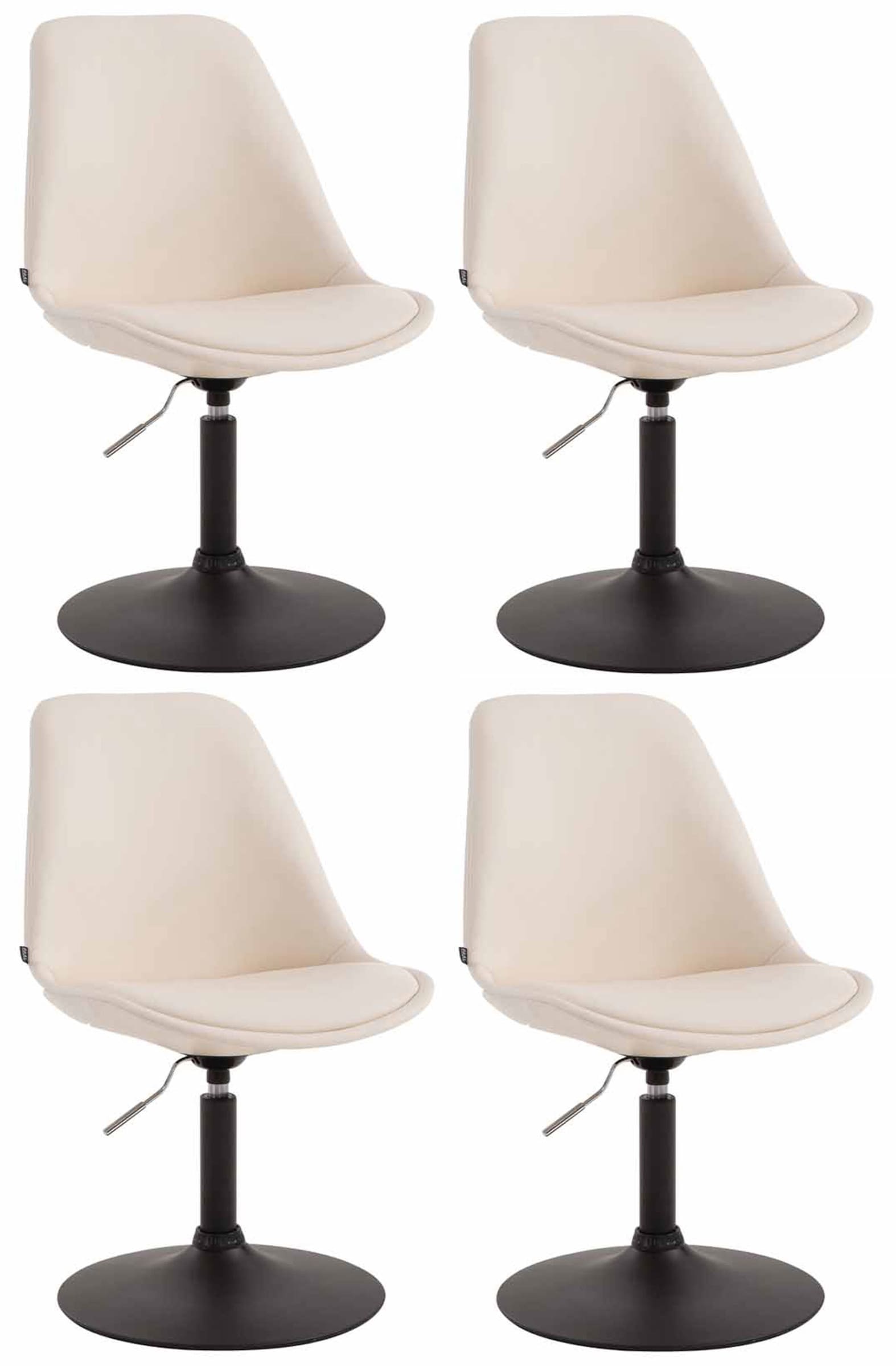 4er Set Esszimmerstühle Maverick B Kunstleder, creme