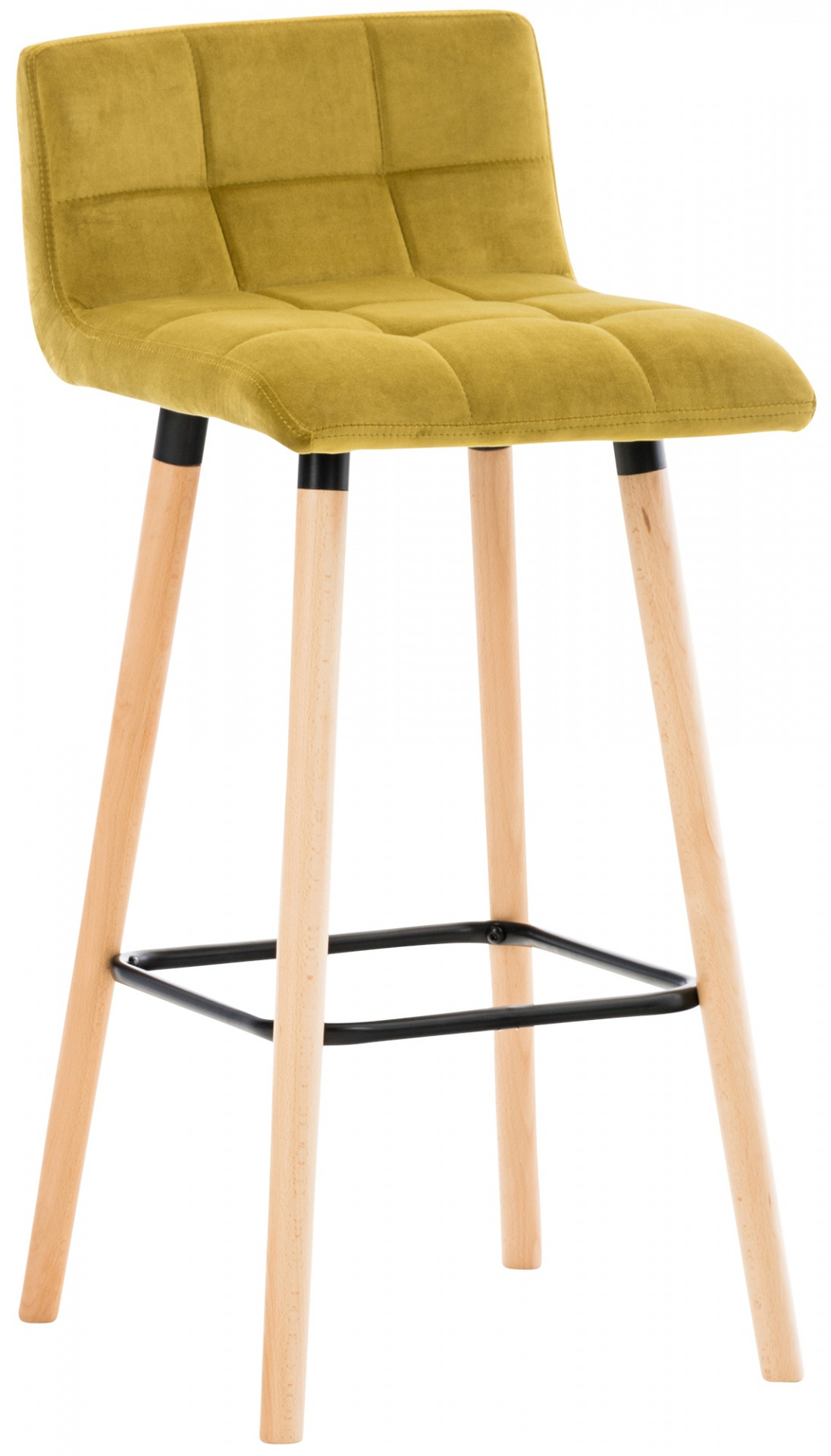 Barhocker Lincoln Samt, gelb