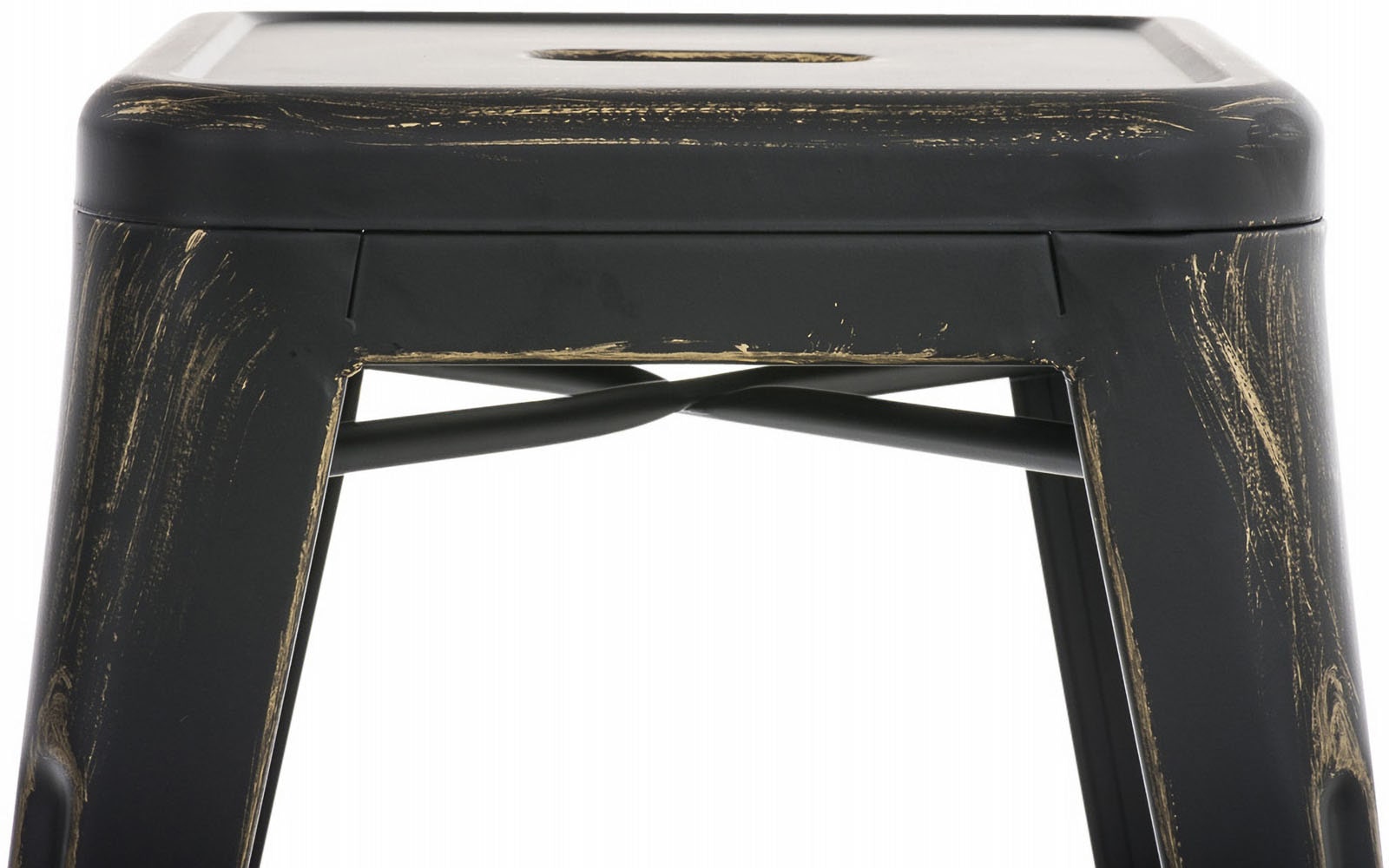 4er Set Hocker Armin, schwarz-gold