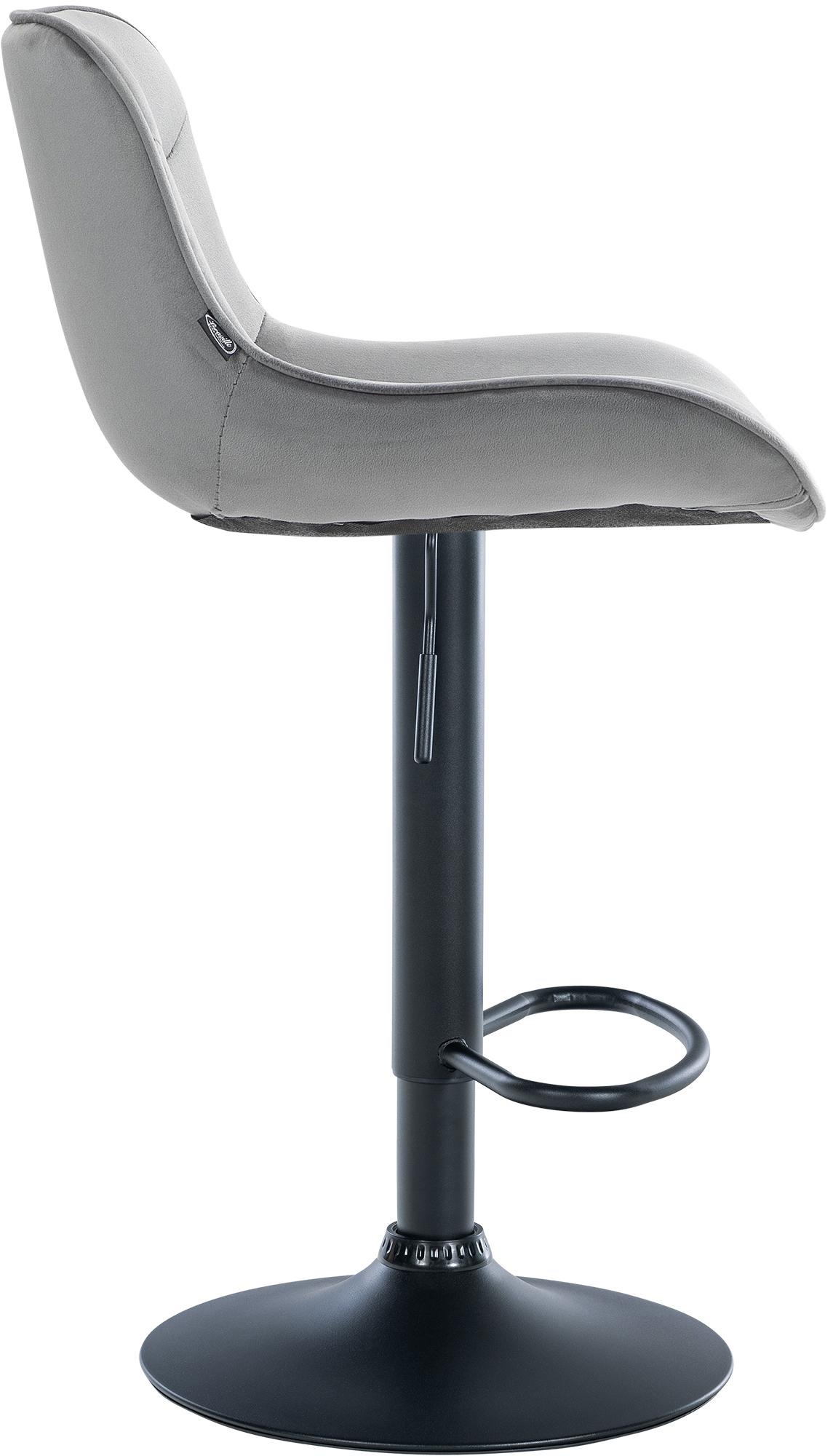Barhocker Vonore Samt schwarz, grau