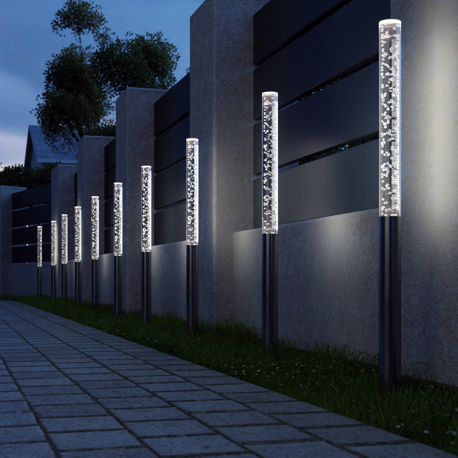 LED Solar Steckleuchte 5er-Set Weiß