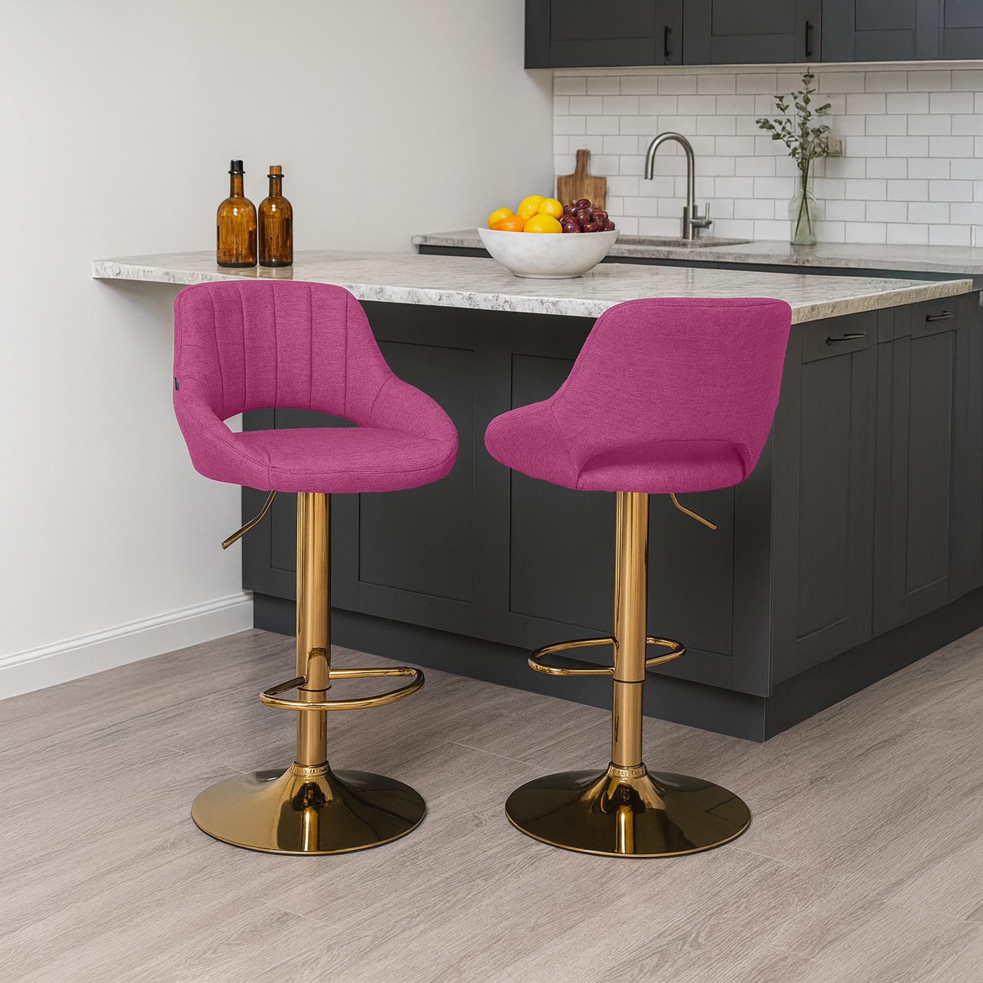 Barhocker Milet Stoff gold, lila