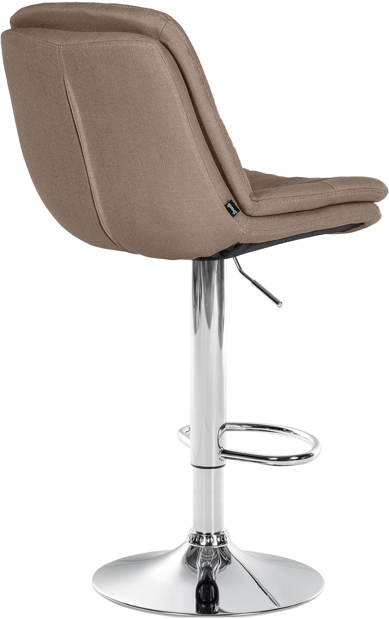 Barhocker Laurel Stoff chrom, taupe