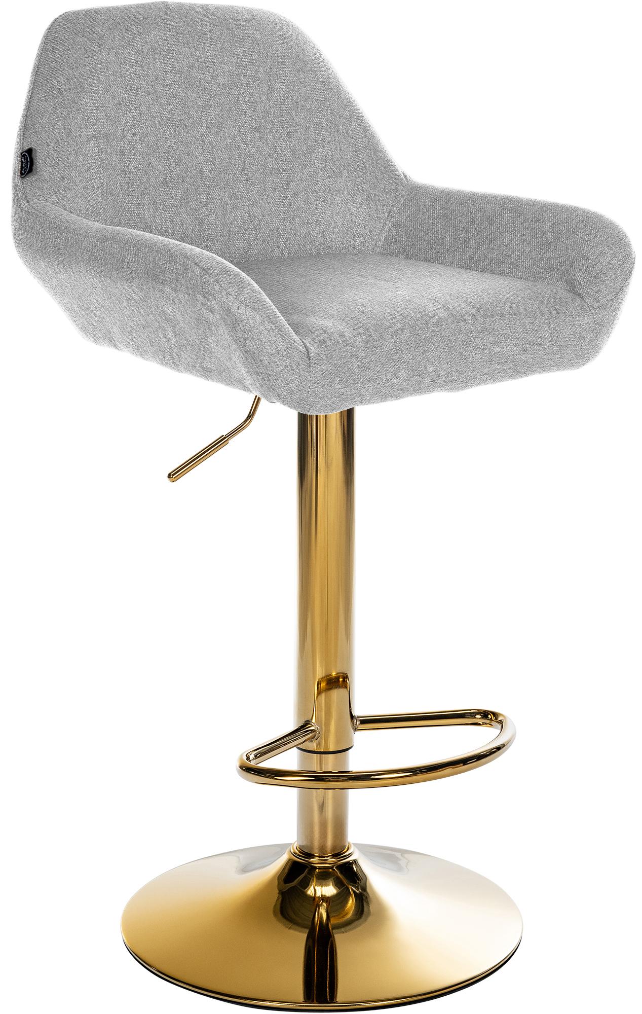 Barhocker Braga Gold Stoff, grau