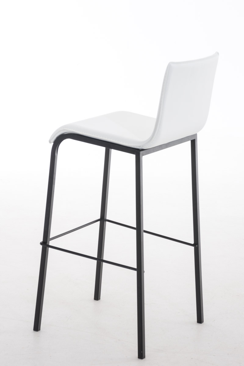 Barhocker Avola Leder Flach B78, weiß