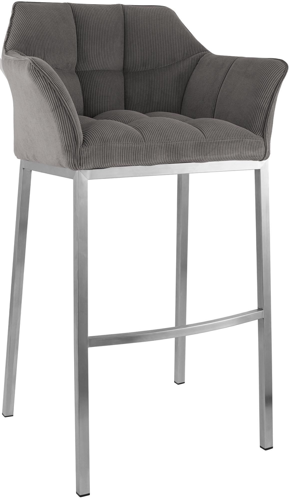 Barhocker Damaso E Cord mit 4-Fuß Gestell, taupe