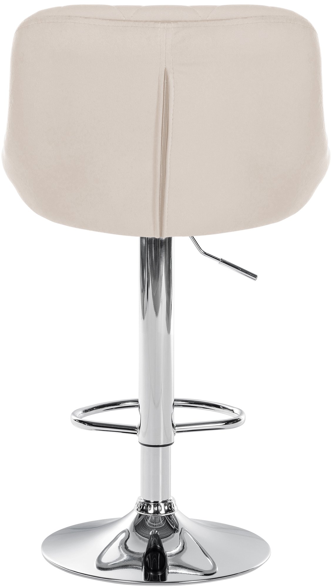 2er Set Barhocker Lazio Samt chrom, creme